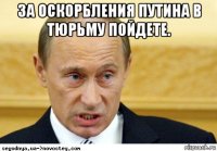 за оскорбления путина в тюрьму пойдете. 