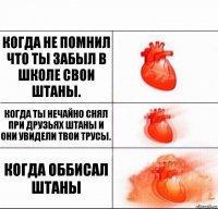 Когда не помнил что ты забыл в школе свои штаны. Когда ты нечайно снял при друзьях штаны и они увидели твои трусы. Когда оббисал штаны