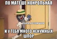 по матеше конрольная и у тебя много ненужных шпор