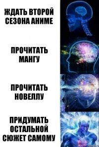 ждать второй сезона аниме ПРочитать мангу прочитать новеллу Придумать остальной сюжет самому