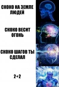 скоко на земле людей скоко весит огонь скоко шагов ты сделал 2+2