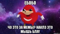 ебобо чо это за мемы? наклз это мышь бля!