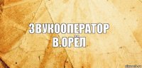 Звукооператор
В.Орёл