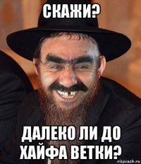 скажи? далеко ли до хайфа ветки?