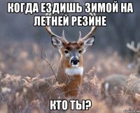 когда ездишь зимой на летней резине кто ты?