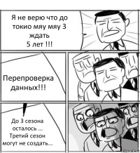 Я не верю что до токио мяу мяу 3 ждать
5 лет !!! Перепроверка данных!!! До 3 сезона осталось ...
Третий сезон могут не создать...