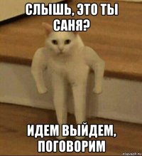 слышь, это ты саня? идем выйдем, поговорим