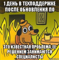 1 день в техподдержке после обновления по это известная проблема, ее решением занимаются специалисты