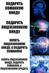 Подарить ломанную винду Подарить лицензионную винду Купить лицензионную винду, а подарить ломанную Купить лицензионную вннду, подарить ломанную, а лицензионную продать