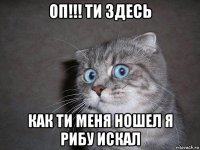 оп!!! ти здесь как ти меня ношел я рибу искал