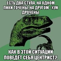 есть два стула, на одном пики точёны, на другом - хуи дрочёны как в этой ситуации поведёт себя центрист?