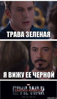 Трава зеленая Я вижу ее черной