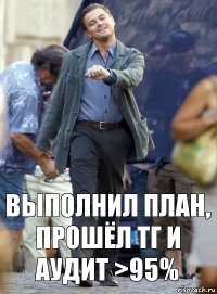 Выполнил план, прошёл ТГ и аудит >95%