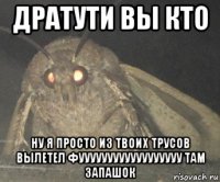 дратути вы кто ну я просто из твоих трусов вылетел фуууууууууууууууууу там запашок