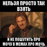 нельзя просто так взять и не пошутить про мочу в мемах про мочь