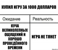 Купил игру за 1000 долларов Куча великолепных ощущений и хорошо проведённого времени Игра не тянет