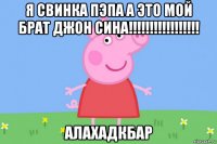 я свинка пэпа а это мой брат джон сина!!!!!!!!!!!!!!!!! алахадкбар