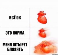 Всё ок Это норма МЕНЯ ШТЫРЕТ БЛЯЯЯТЬ