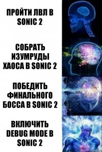 пройти лвл в sonic 2 собрать изумруды хаоса в sonic 2 победить финального босса в sonic 2 включить debug mode в sonic 2