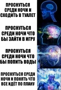 Проснуться среди ночи и сходить в туалет Проснуться среди ночи что бы зайти в игру Проснуться среди ночи что бы попить воды Проснуться среди ночи и понять что все идёт по плану