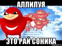 аллилуя это рай соника