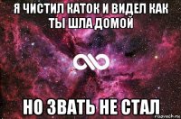 я чистил каток и видел как ты шла домой но звать не стал