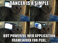 dancer is a simple but powerful web application framework for perl.