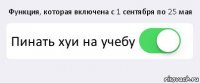 Функция, которая включена с 1 сентября по 25 мая Пинать хуи на учебу 