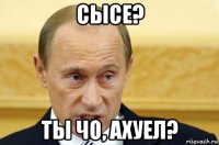 сысе? ты чо, ахуел?