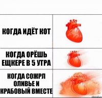 КОГДА ИДЁТ КОТ КОГДА ОРЁШЬ ЕЩКЕРЕ В 5 УТРА КОГДА СОЖРЛ ОЛИВЬЕ И КРАБОВЫЙ ВМЕСТЕ