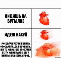 Сидишь на бутылке Идеш нахуй рисовач.ру хуйня блять обосанная, да и 1001 мем, шо то хуйня, шо это хуйня и эти хуйни такие, шо я блять ебал её маму рот.