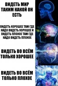 Видеть мир таким какой он есть Видеть хорошее там где надо видеть хорошее и видеть плохое там где надо видеть плохое Видеть во всём только хорошее Видеть во всём только плохое