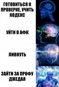 Готовиться к проверке, учить кодекс Уйти в афк Ливнуть Зайти за профу джедая