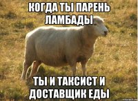 когда ты парень ламбады ты и таксист и доставщик еды