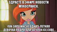 здрасте в эфире новости мухосранск. хуй-заречинске одна 5-летняя девочка подрогала за член ice cube