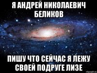 я андрей николаевич беликов пишу что сейчас я лежу своей подруге лизе