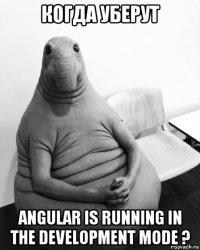 когда уберут angular is running in the development mode ?