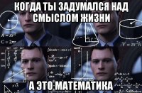 когда ты задумался над смыслом жизни а это математика