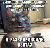 у.-класс что было задано на дом? одн.-кислородные соединения азота. я- разве не оксиды азота?