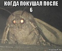 когда покушал после 6 