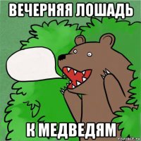 вечерняя лошадь к медведям