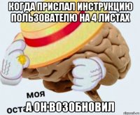 когда прислал инструкцию пользователю на 4 листах а он возобновил