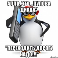 алло, это ,,,пупова диана? "переходить дорогу надо!!!"