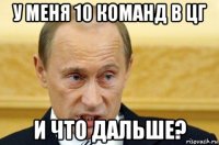 у меня 10 команд в цг и что дальше?