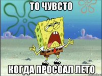 то чувсто когда просоал лето