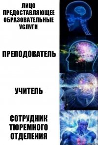 лицо предоставляющее образовательные услуги Преподователь учитель Сотрудник тюремного отделения