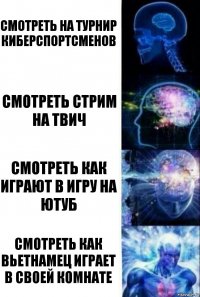 Смотреть на турнир киберспортсменов Смотреть стрим на твич Смотреть как играют в игру на ютуб Смотреть как вьетнамец играет в своей комнате