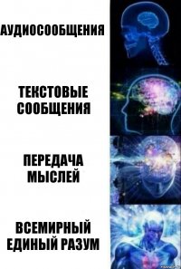 Аудиосообщения текстовые сообщения передача мыслей Всемирный единый разум