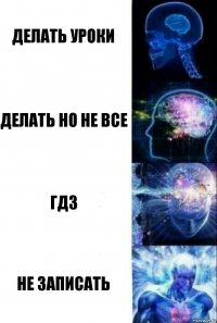 Делать уроки Делать но не все ГДЗ Не записать