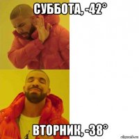 суббота, -42° вторник, -38°